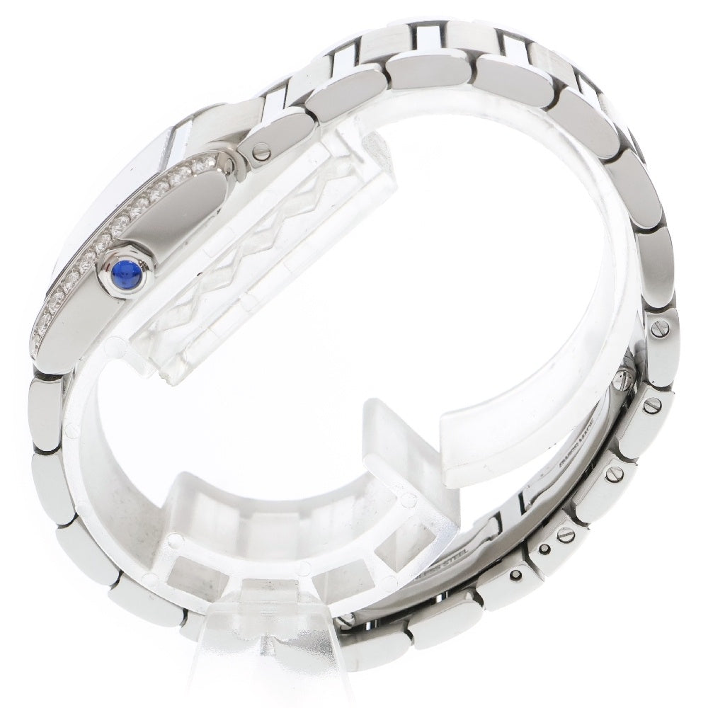 Cartier(カルティエ) タンクフランセーズ ダイヤモンドベゼル シルバー文字盤 ステンレス SS/QZ クォーツ 電池式 W4TA0020 腕時計 レディース