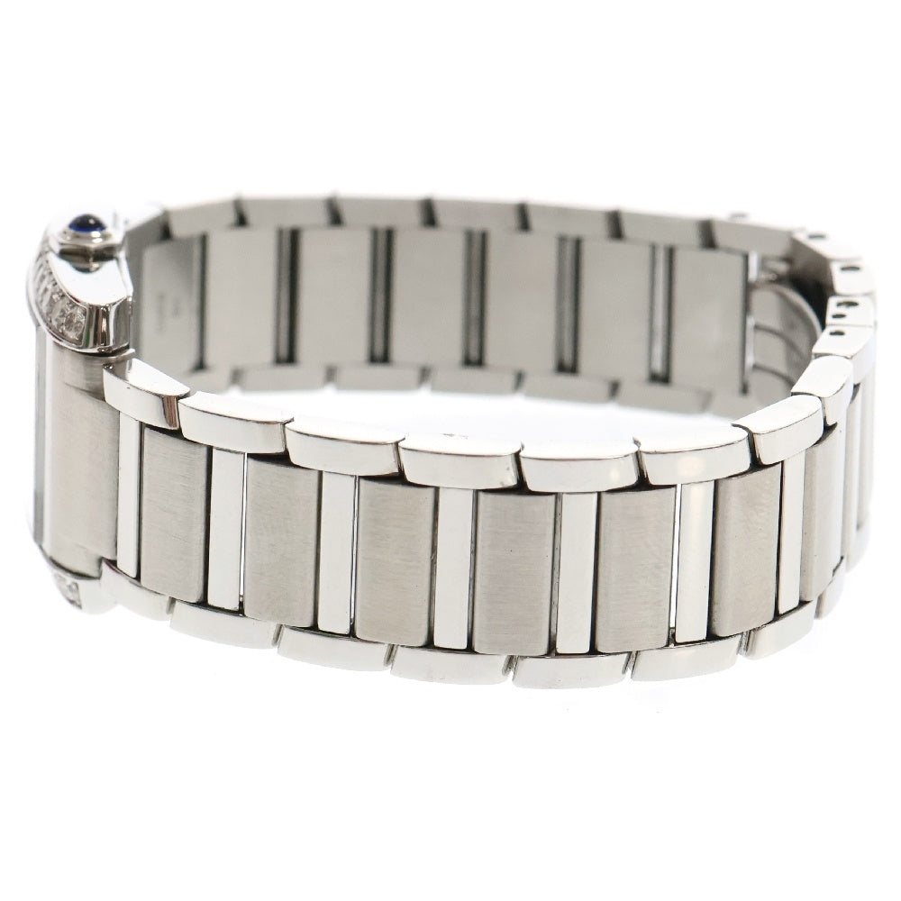 Cartier(カルティエ) タンクフランセーズ ダイヤモンドベゼル シルバー文字盤 ステンレス SS/QZ クォーツ 電池式 W4TA0020 腕時計 レディース