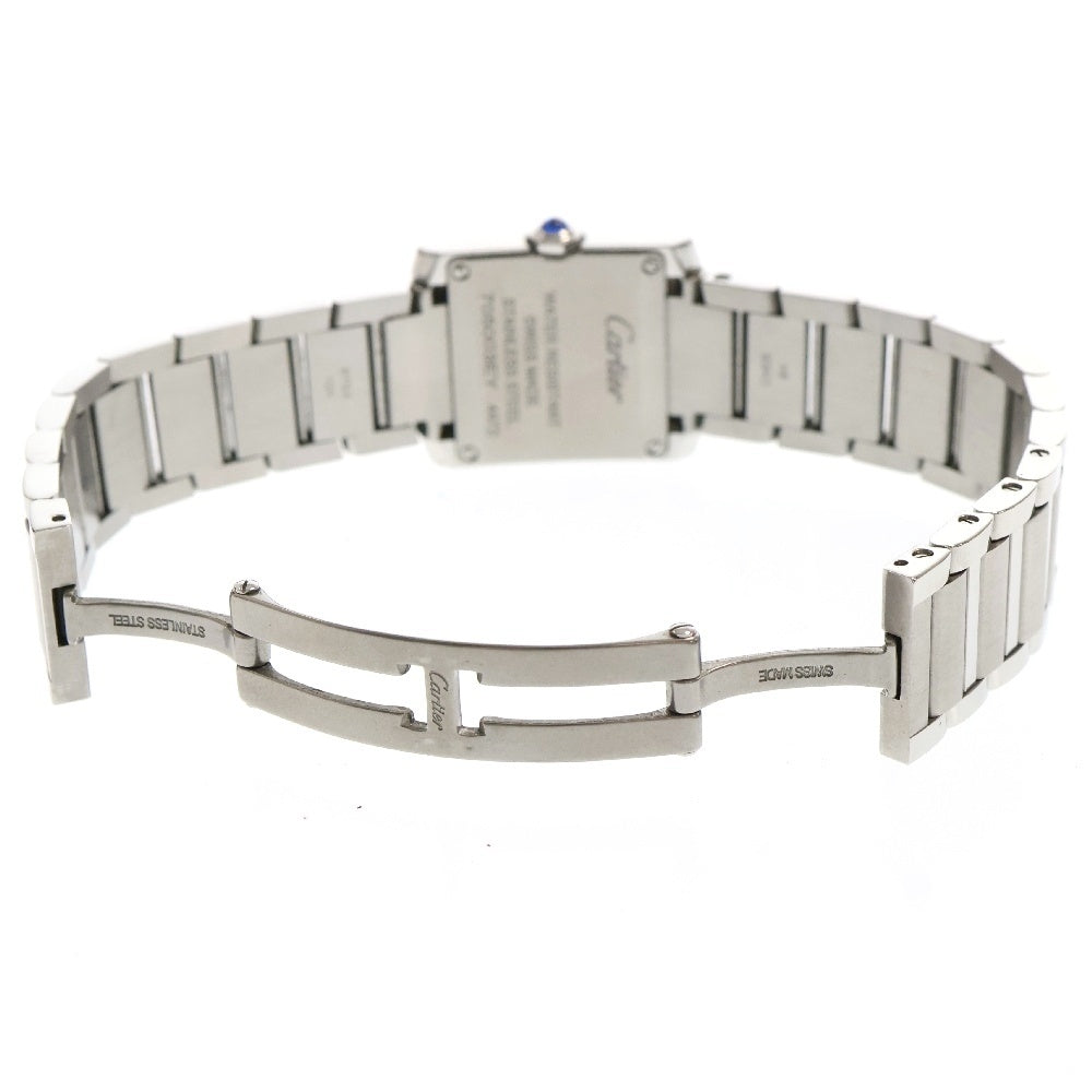 Cartier(カルティエ) タンクフランセーズ ダイヤモンドベゼル シルバー文字盤 ステンレス SS/QZ クォーツ 電池式 W4TA0020 腕時計 レディース