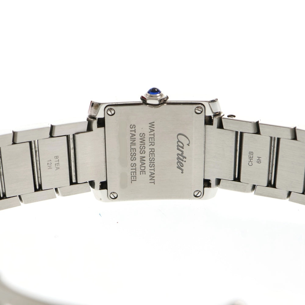 Cartier(カルティエ) タンクフランセーズ ダイヤモンドベゼル シルバー文字盤 ステンレス SS/QZ クォーツ 電池式 W4TA0020 腕時計 レディース