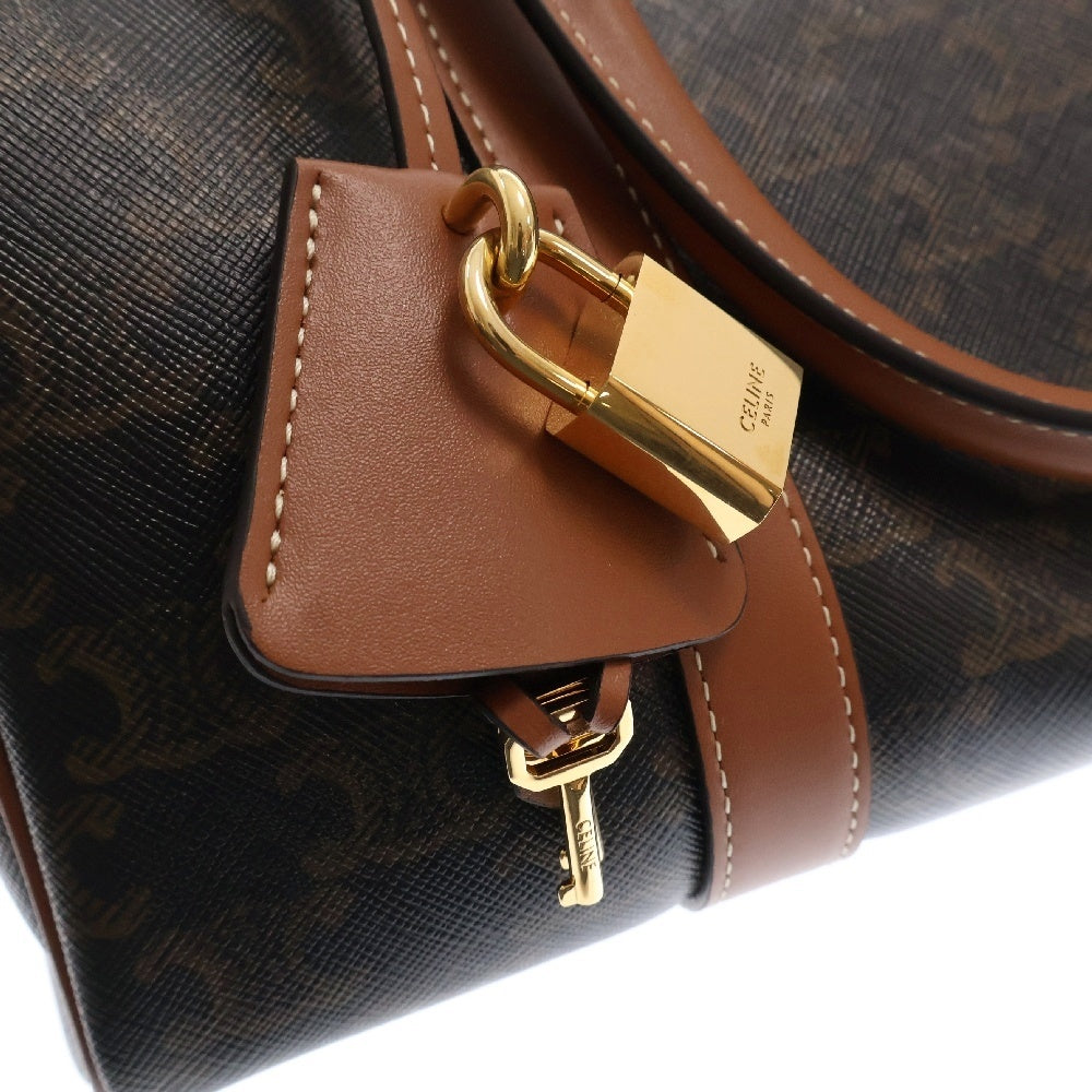 CELINE(セリーヌ) トリオンフ ミディアムレザー2WAYボストンバッグ ショルダーバッグ ブラウン 190372CAS.04LU