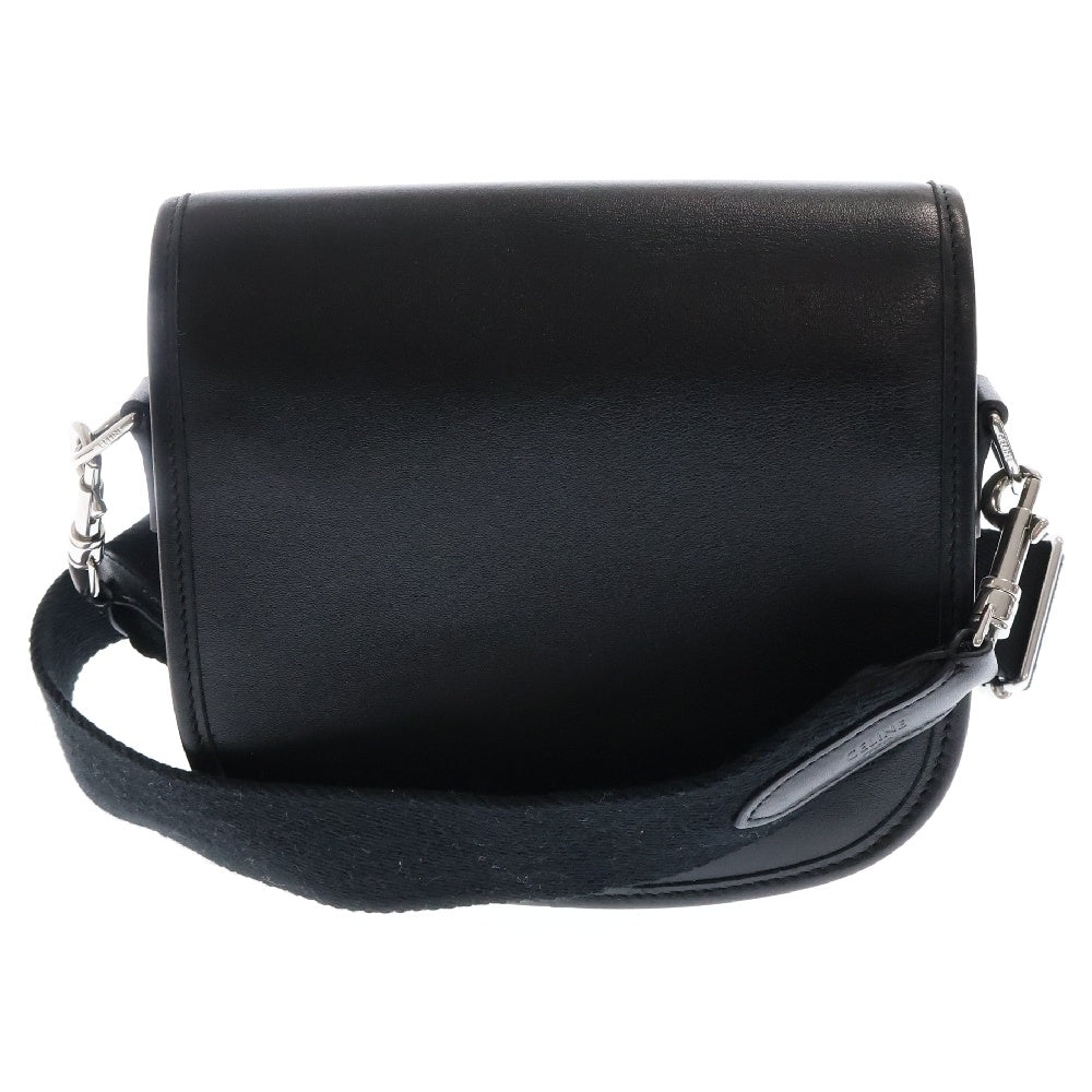 CELINE(セリーヌ) Small Besace Strap スモール ブザス ストラップ トリオンフ カーフスキン ショルダーバッグ ブラック レディース 117883GAO.38SI