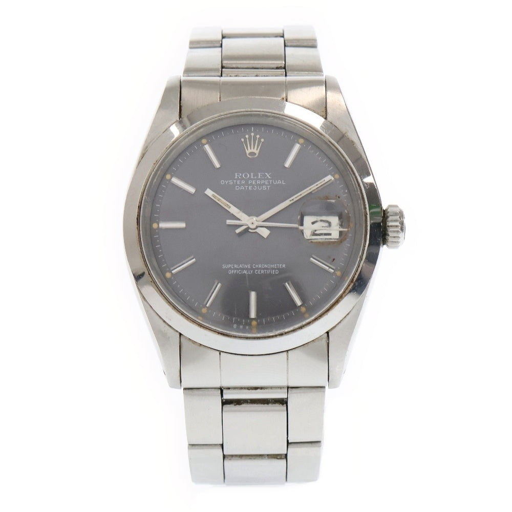 ROLEX(ロレックス) デイトジャスト グレー文字盤 オイスターブレス ステンレス SS/AT 自動巻き 1600 メンズ 腕時計