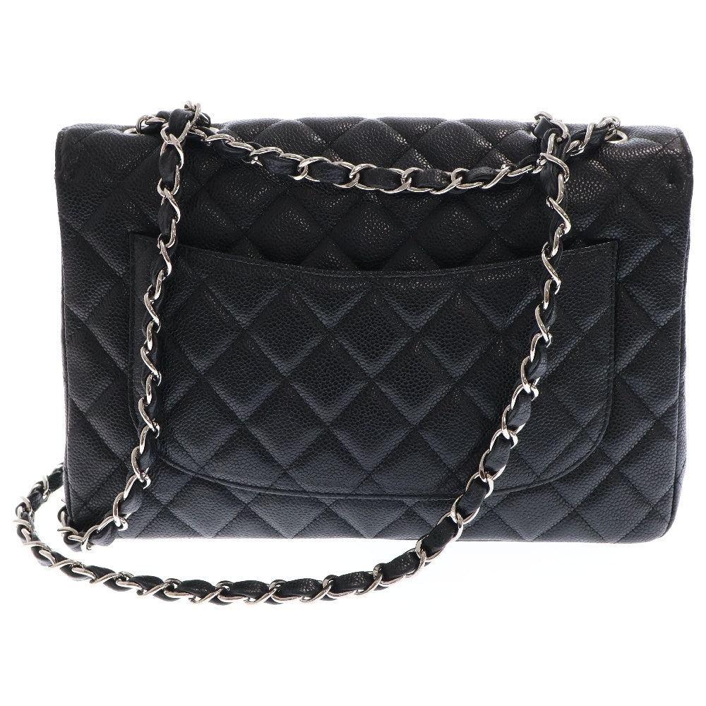 CHANEL(シャネル) デカマトラッセ30 キャビアスキンレザーショルダーバッグ ブラック