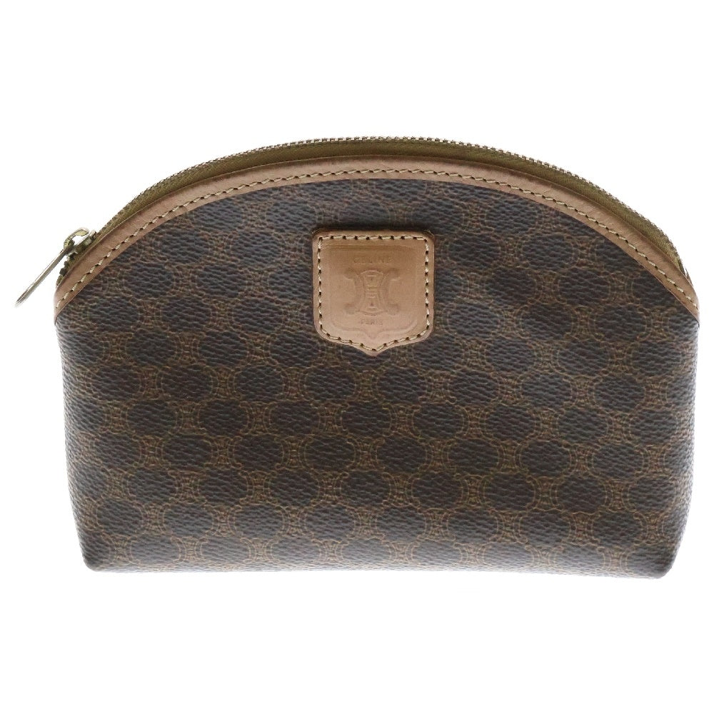 CELINE(セリーヌ) マカダム ポーチ ブラウン レザー