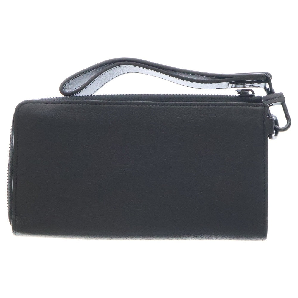 LOUIS VUITTON(ルイヴィトン) アエログラム ジッピーウォレット 長財布 黒 レザー ラウンドファスナー RFID M69831