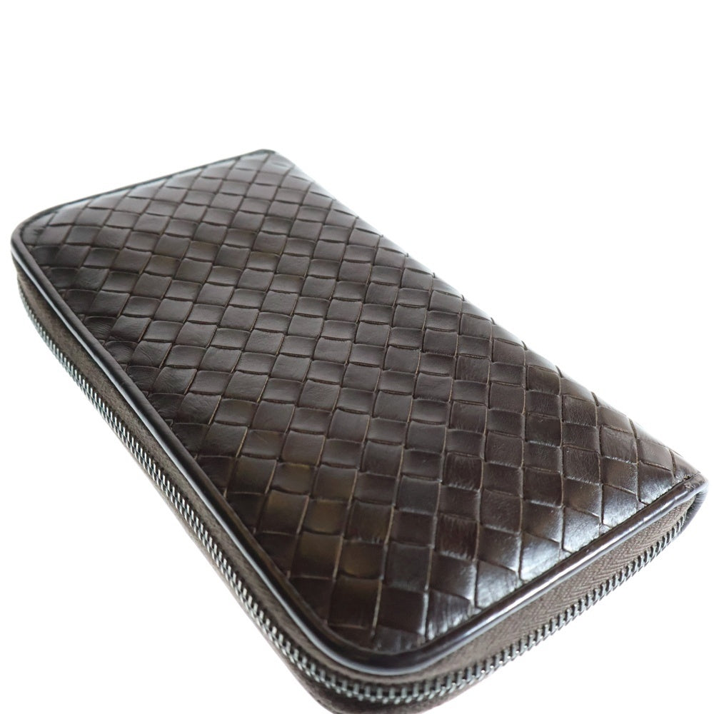 BOTTEGA VENETA(ボッテガヴェネタ) イントレチャート ロングウォレット カードケース 長財布 ブラウン レザー