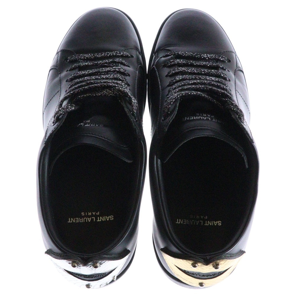 SAINT LAURENT PARIS(サンローランパリ) リップデザイン レザーローカットスニーカー ブラック 485275 42/27cm