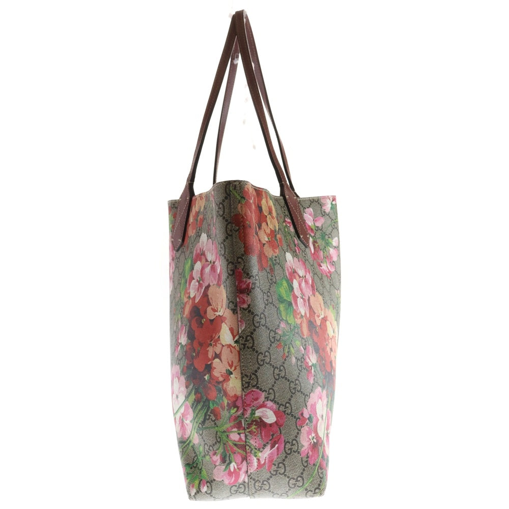 GUCCI(グッチ) GGブルームス ミディアム リバーシブル 花柄 トートバッグ ハンドバッグ ベージュ×ピンク レザー 368568