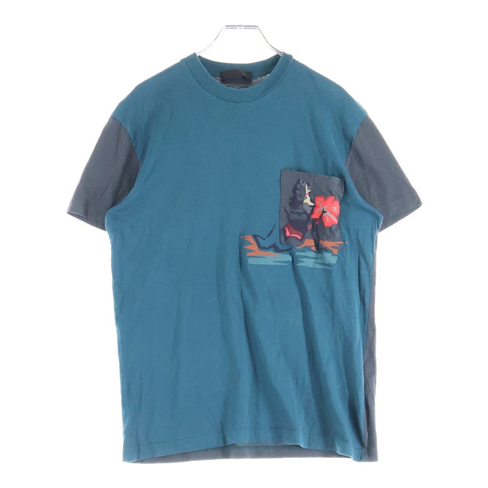 PRADA(プラダ) プラダ 半袖Tシャツ Sサイズ グリーン×ブラック