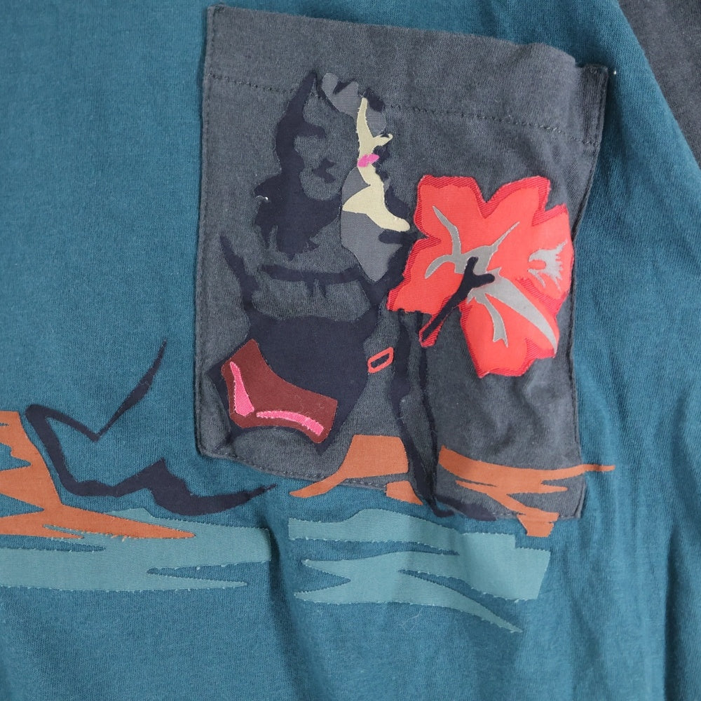 PRADA(プラダ) プラダ 半袖Tシャツ Sサイズ グリーン×ブラック