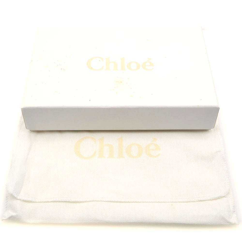 Chloe(クロエ) レザー二つ折り長財布 ラウンドジップウォレット ワイン×ピンク