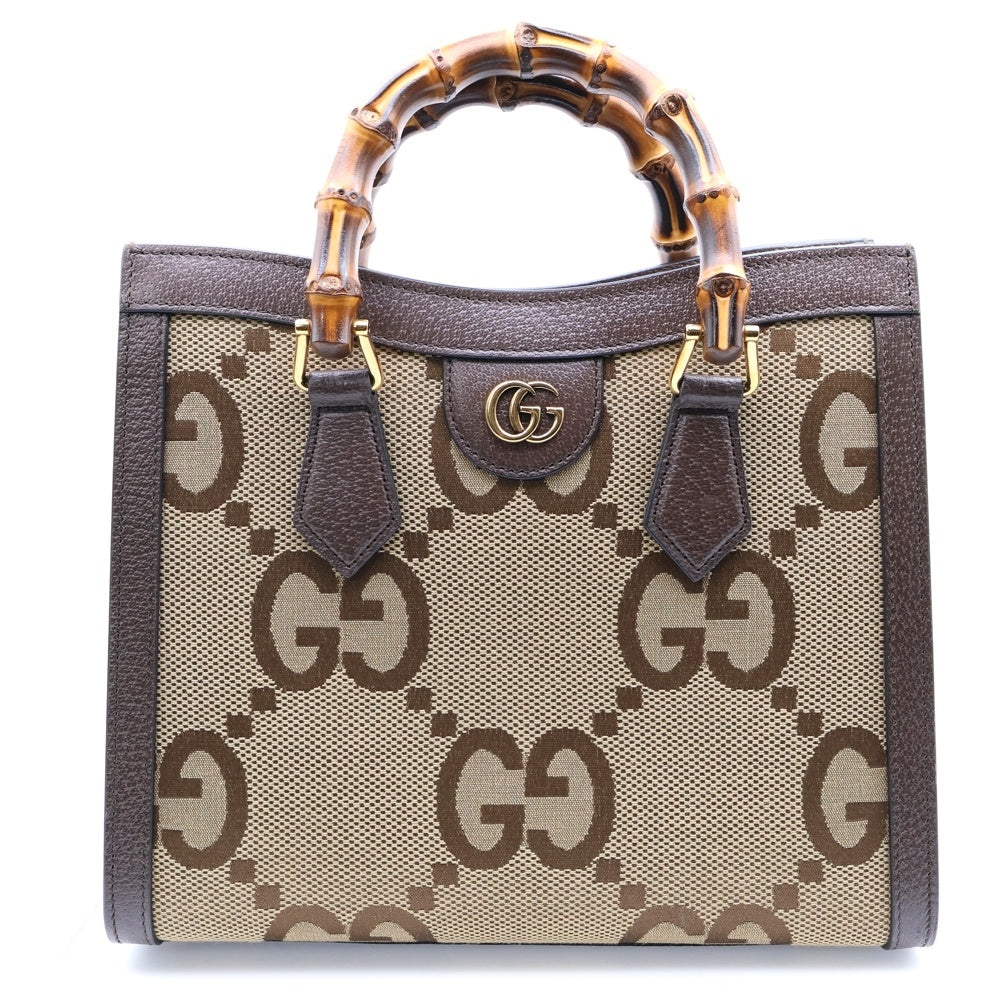 GUCCI(グッチ) ダイアナ バンブー GGキャンバス レザー 2WAY ハンド ショルダーバッグ ゴールド金具 ブラウン 660195