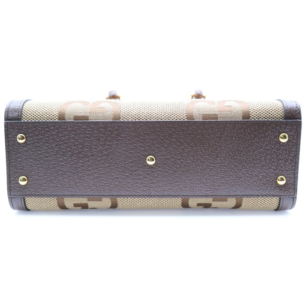 GUCCI(グッチ) ダイアナ バンブー GGキャンバス レザー 2WAY ハンド ショルダーバッグ ゴールド金具 ブラウン 660195