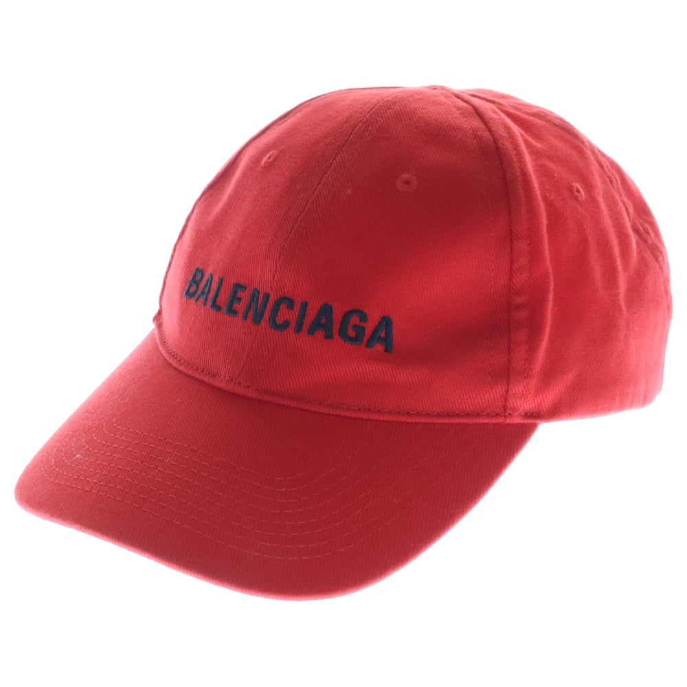 BALENCIAGA(バレンシアガ) 21SS Classic Baseball Cap ロゴ刺繍クラシックベースボールキャップ 帽子 レッド 5907584