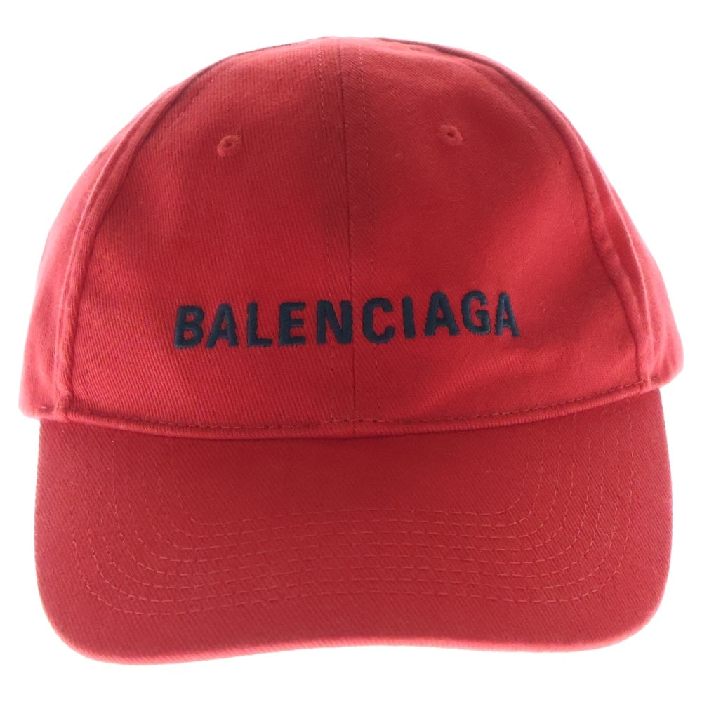 BALENCIAGA(バレンシアガ) 21SS Classic Baseball Cap ロゴ刺繍クラシックベースボールキャップ 帽子 レッド 5907584