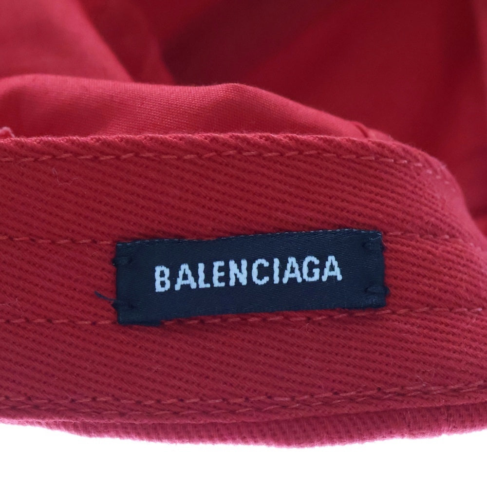 BALENCIAGA(バレンシアガ) 21SS Classic Baseball Cap ロゴ刺繍クラシックベースボールキャップ 帽子 レッド 5907584