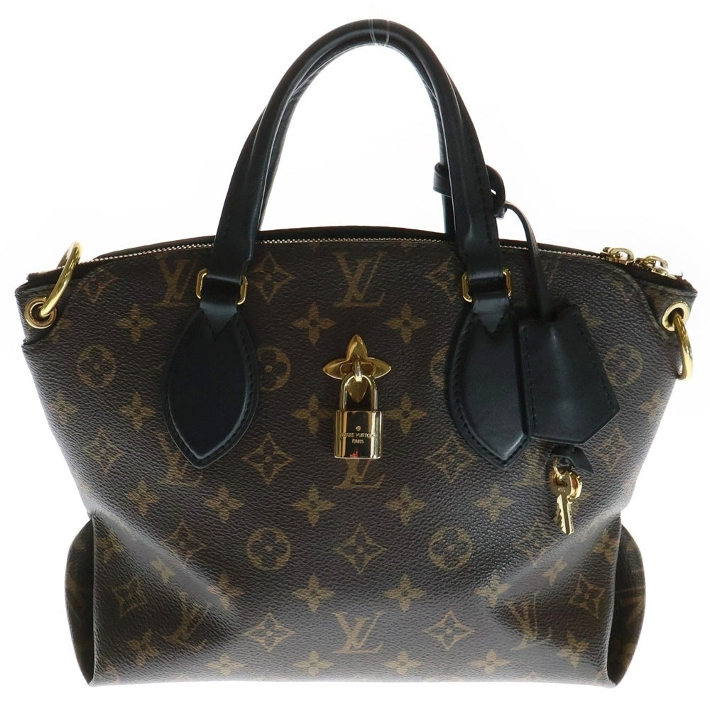 LOUIS VUITTON(ルイヴィトン) モノグラム フラワージップド トートPM ブラウン PVCレザー ハンドバッグ N44351