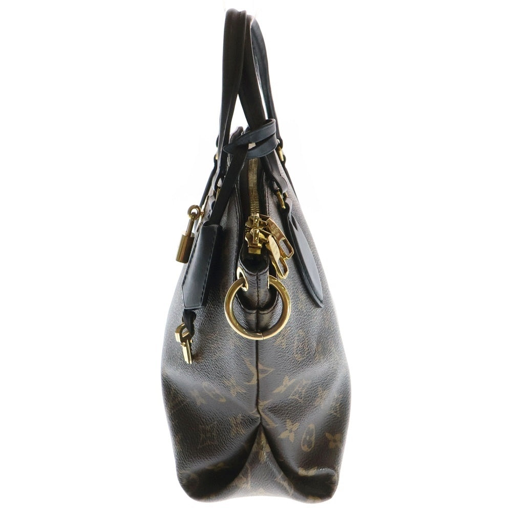 LOUIS VUITTON(ルイヴィトン) モノグラム フラワージップド トートPM ブラウン PVCレザー ハンドバッグ N44351