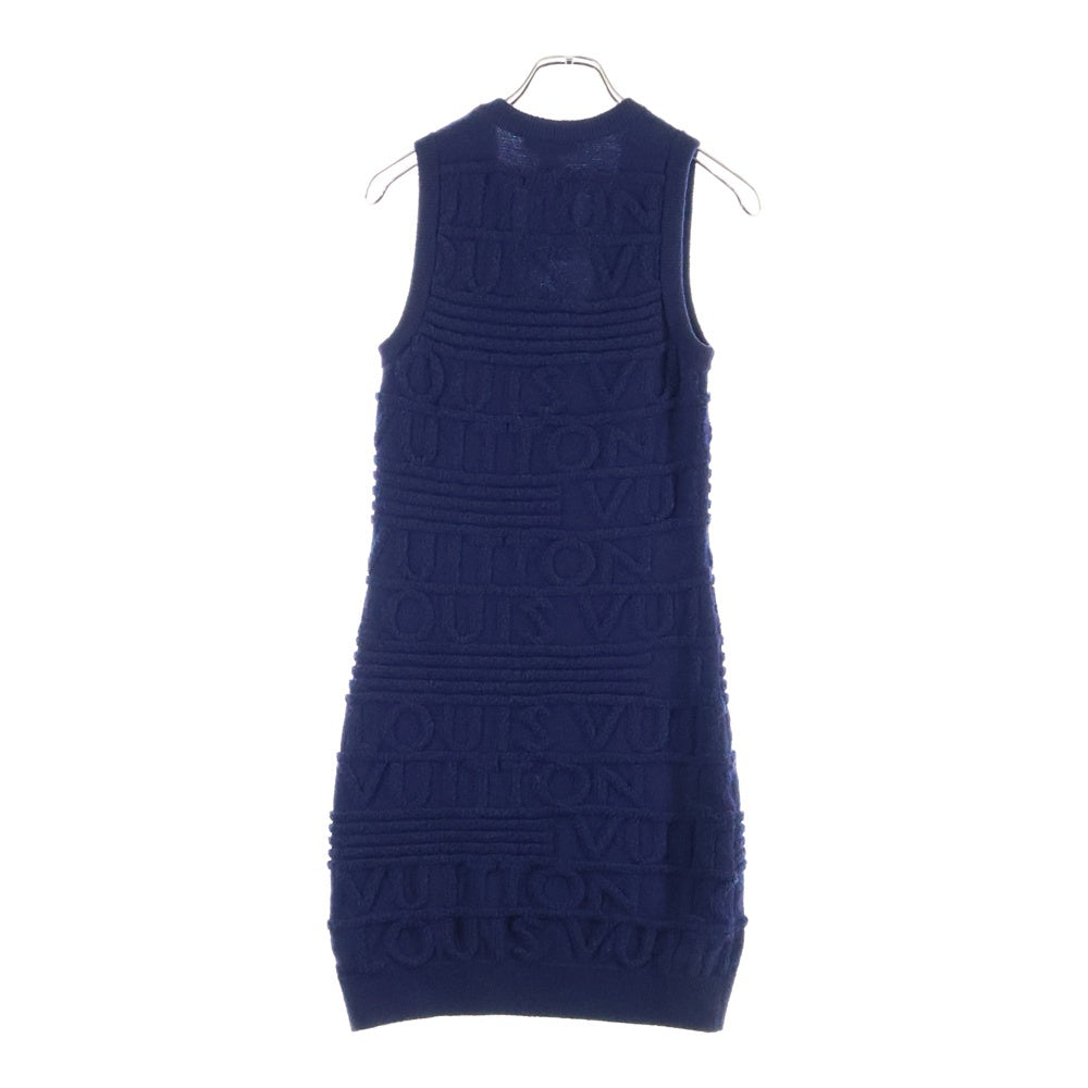 LOUIS VUITTON(ルイヴィトン) 20AW ロゴジャガード ノースリーブ ウール ニット ワンピース ネイビー レディース RW202W XZX FJKD09