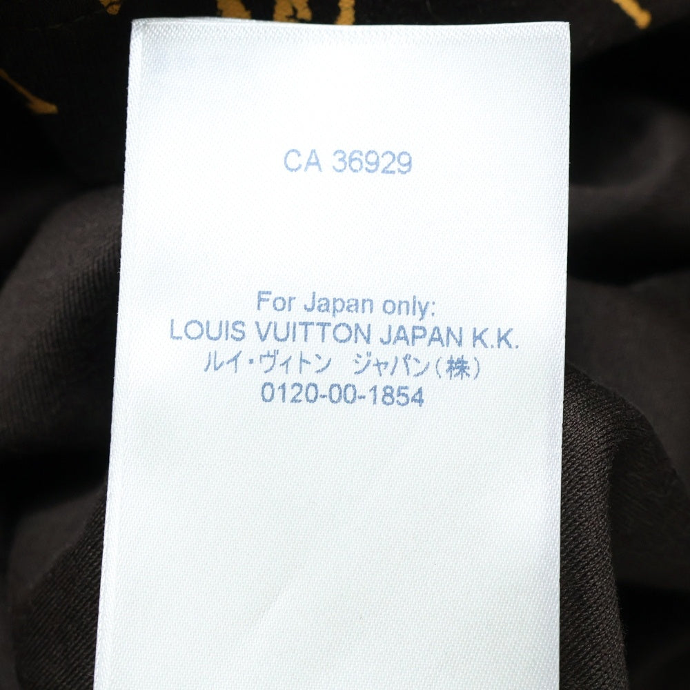 LOUIS VUITTON(ルイヴィトン) 21AW モノグラム総柄 LVロゴプリント クルーネック 半袖ポケットTシャツ カットソー ブラウン/ブラック RW212W YCX FLTS24