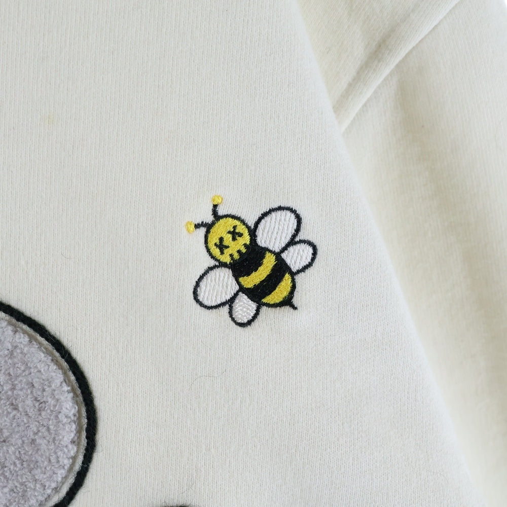 Christian Dior(クリスチャンディオール) 19SS ×KAWS カウズ BEE ビー ロゴ刺繍 クルーネック プルオーバースウェットトレーナー ホワイト 923J620W1242