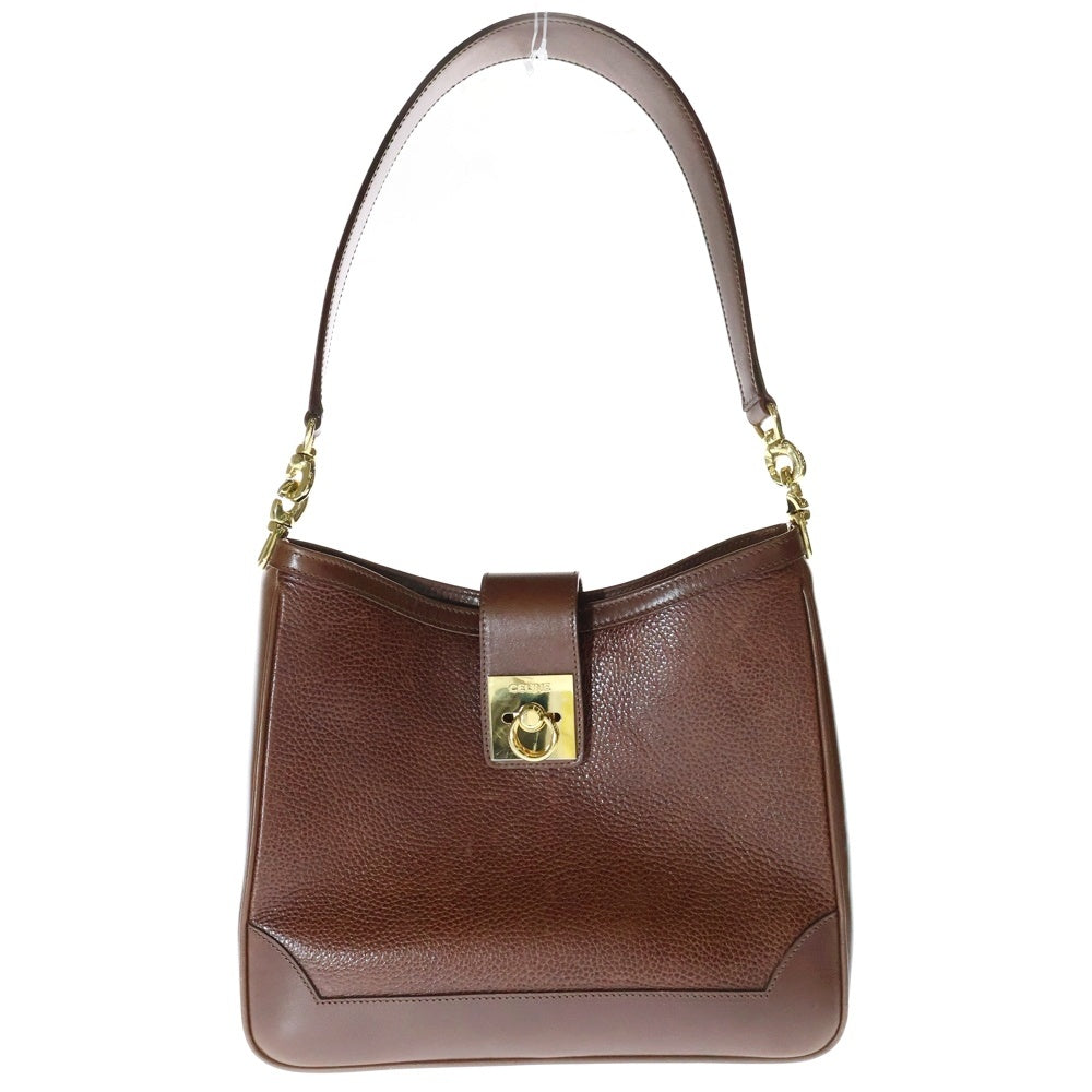 CELINE(セリーヌ) セリーヌ ショルダーバッグ ワンショルダーバッグ ハンドバッグ ゴールド金具 レザー ブラウン