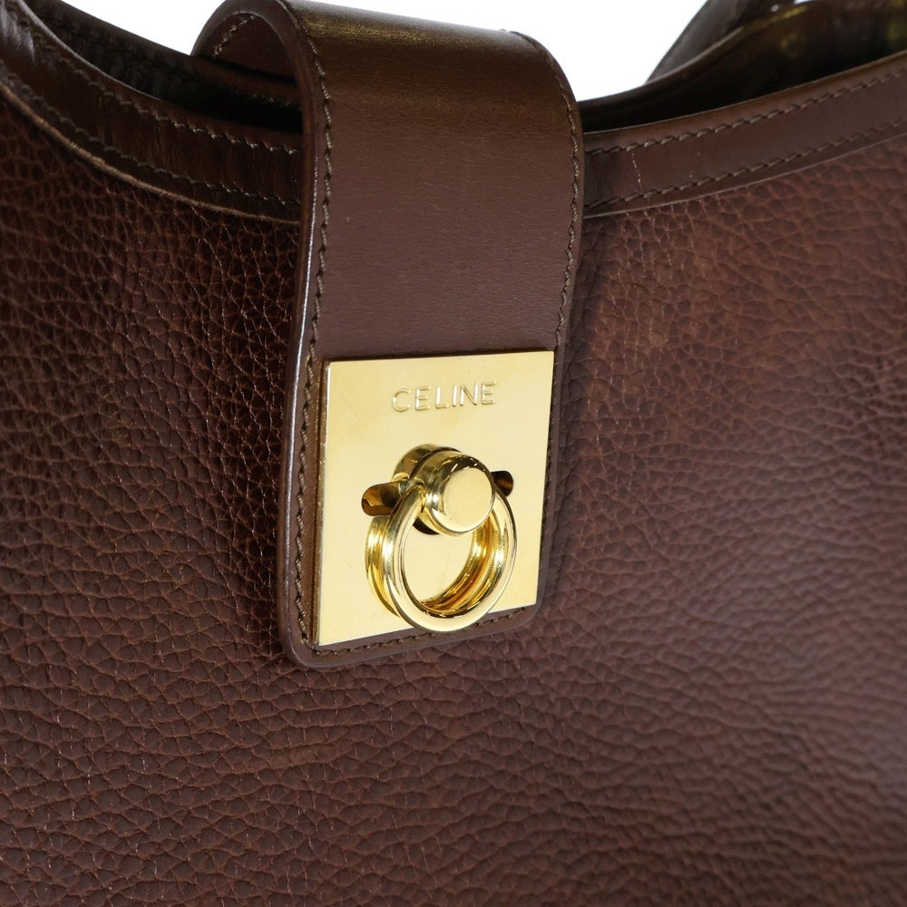 CELINE(セリーヌ) セリーヌ ショルダーバッグ ワンショルダーバッグ ハンドバッグ ゴールド金具 レザー ブラウン