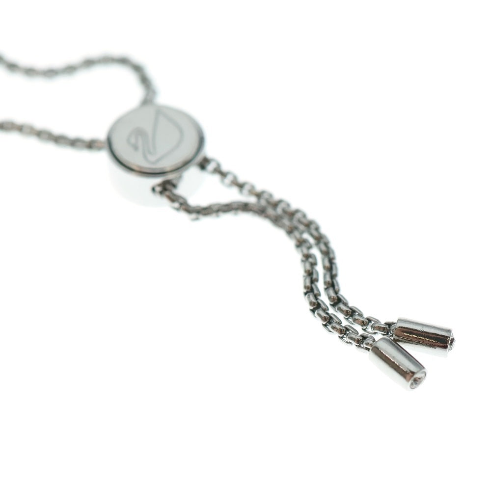 SWAROVSKI(スワロフスキー) ラインストーン付ロゴチェーンブレスレット シルバー