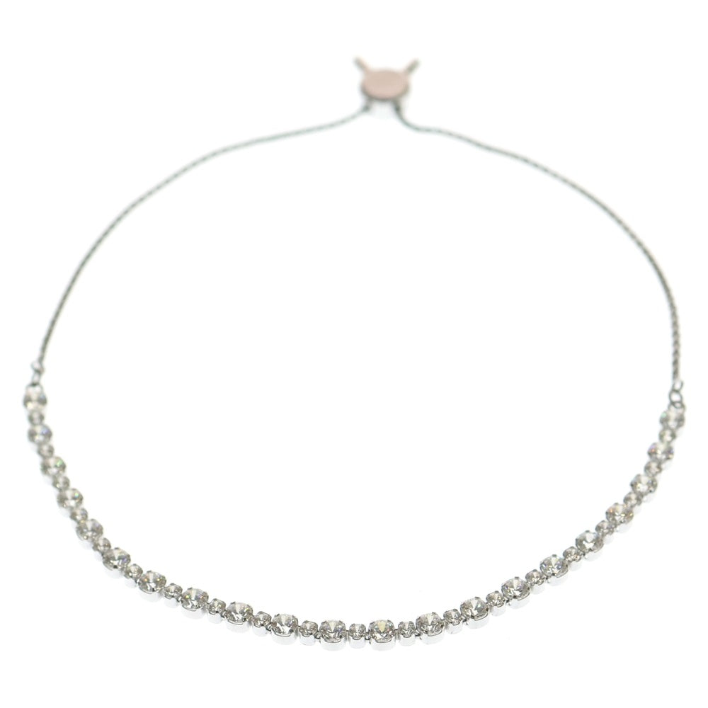 SWAROVSKI(スワロフスキー) ラインストーン付ロゴチェーンブレスレット シルバー
