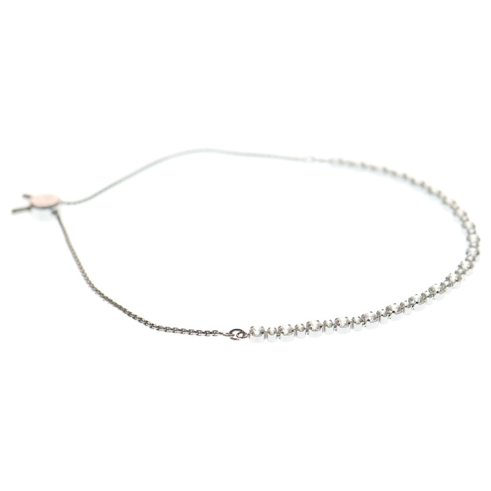 SWAROVSKI(スワロフスキー) ラインストーン付ロゴチェーンブレスレット シルバー