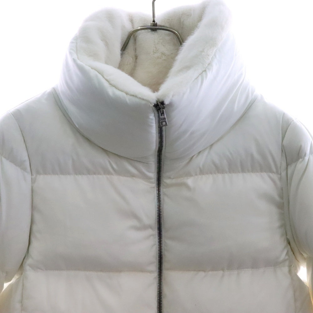 HERNO(ヘルノ) フェイクファー ジップアップ ダウンジャケット ホワイト レディース PI001949D 12414Z