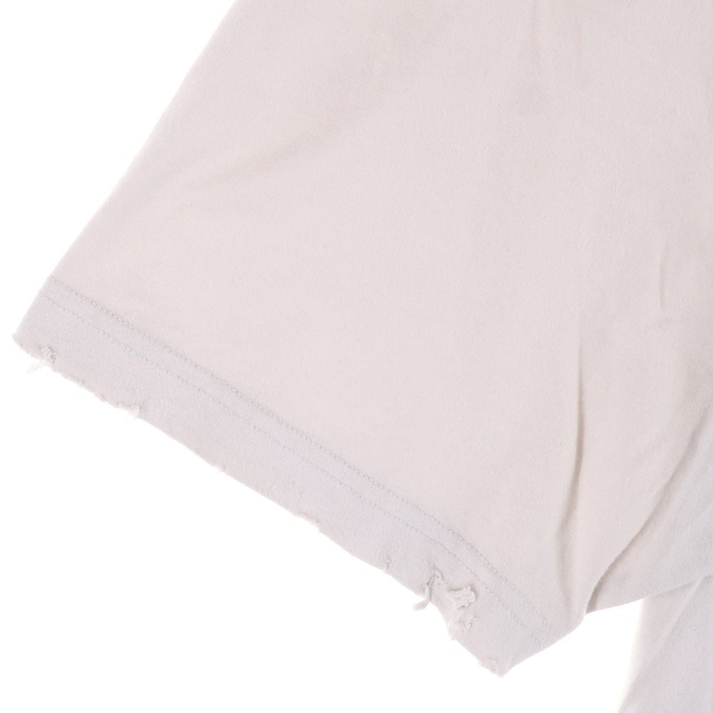 BALENCIAGA(バレンシアガ) 24SS Paris Liberty ダメージ加工クルーネック半袖Tシャツ カットソー ホワイト 764235 TQVR9