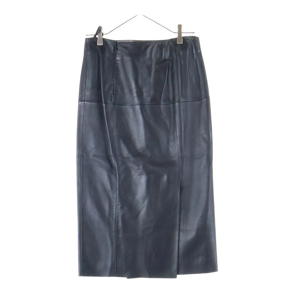 LOEWE(ロエベ) ラムレザー タイト ミディアム スカート ブラック レディース