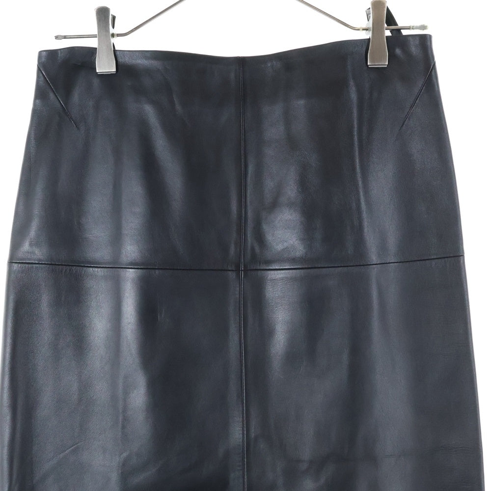 LOEWE(ロエベ) ラムレザー タイト ミディアム スカート ブラック レディース