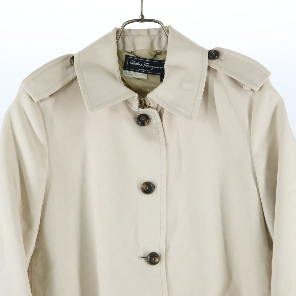 Salvatore Ferragamo(サルヴァトーレ フェラガモ) トレンチコート ベージュ コットン ポリエステル レディース