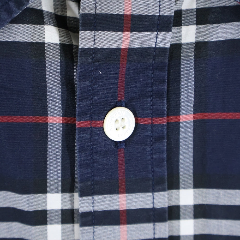 BURBERRY(バーバリー) GEORGE CHECK STRETCH SHORT SLEEVE SHIRTS ジョージチェック ストレッチ 半袖シャツ ネイビー 8007182