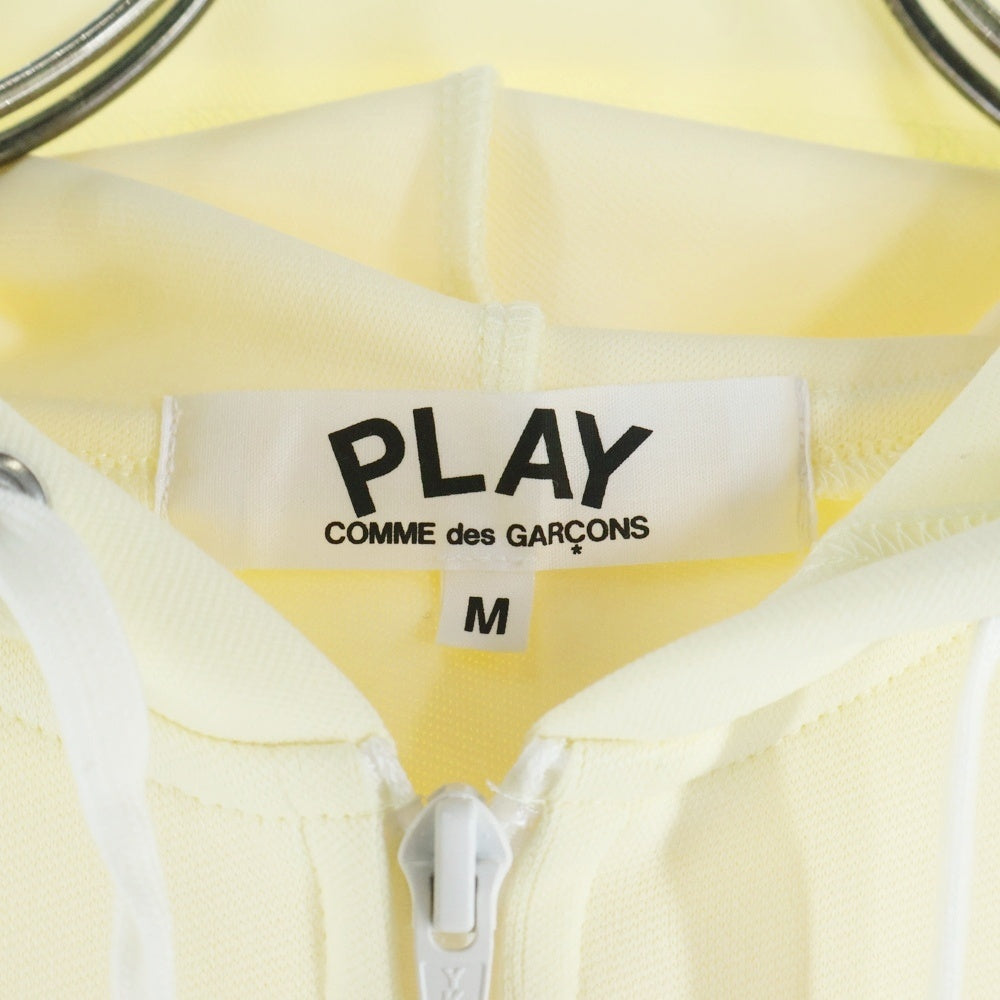 PLAY COMME des GARCONS(プレイコムデギャルソン) AD2021 ハート ワッペンロゴ ジップアップ スウェットパーカー フーディー イエロー AZ-T171