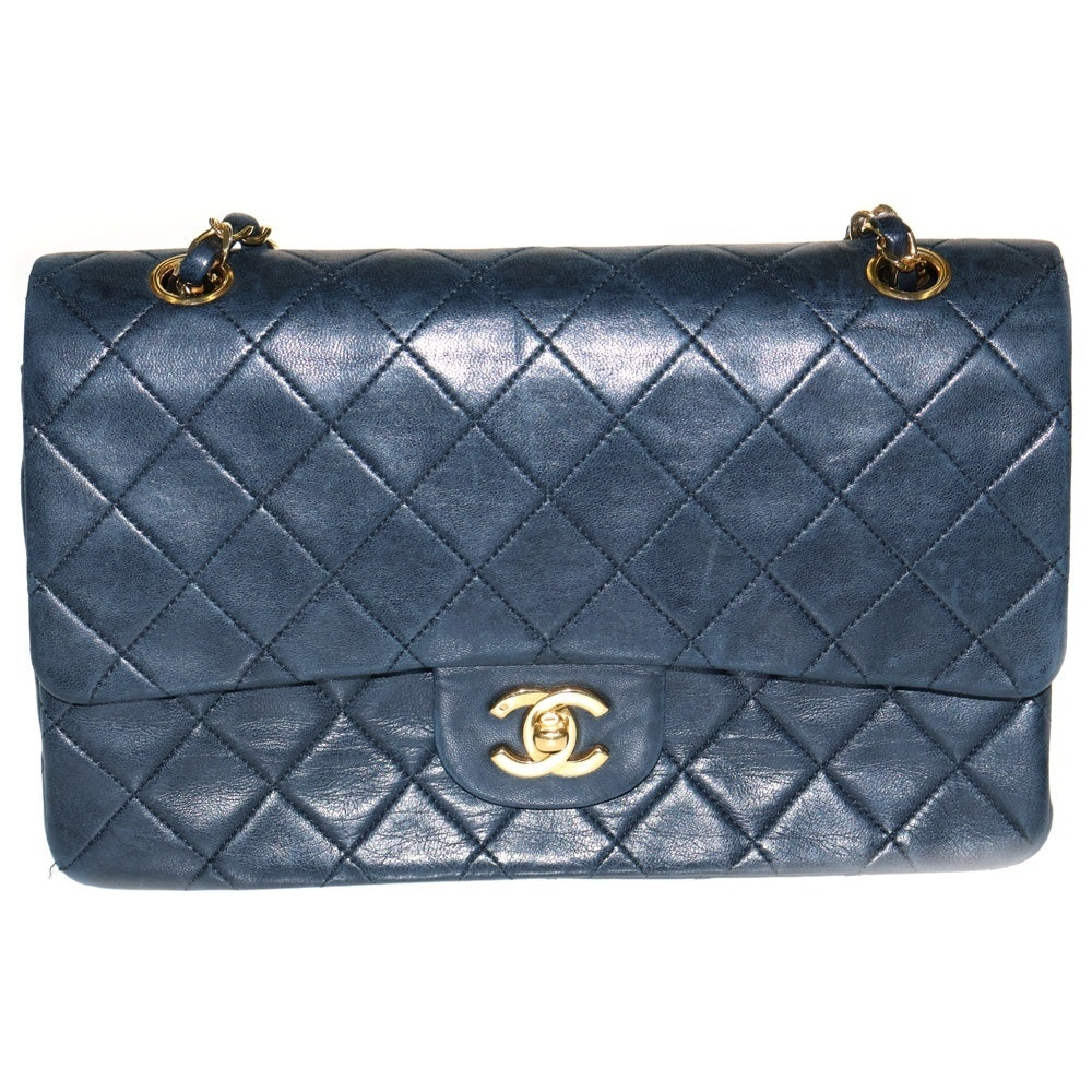 CHANEL(シャネル) マトラッセ25 ダブルフラップ ダブルチェーン ショルダーバッグ ラムスキン ブラック ゴールド金具