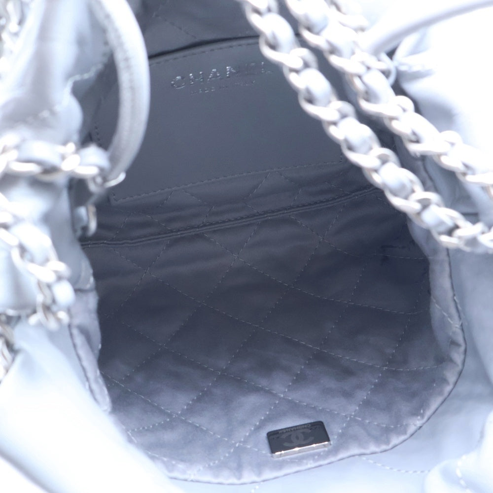 CHANEL(シャネル) シャネル22 ミニ マトラッセ ハンドバッグ チェーンバッグ ショルダーバッグ ミニバッグ ラムスキン ライトグレー シルバー金具 AS3980