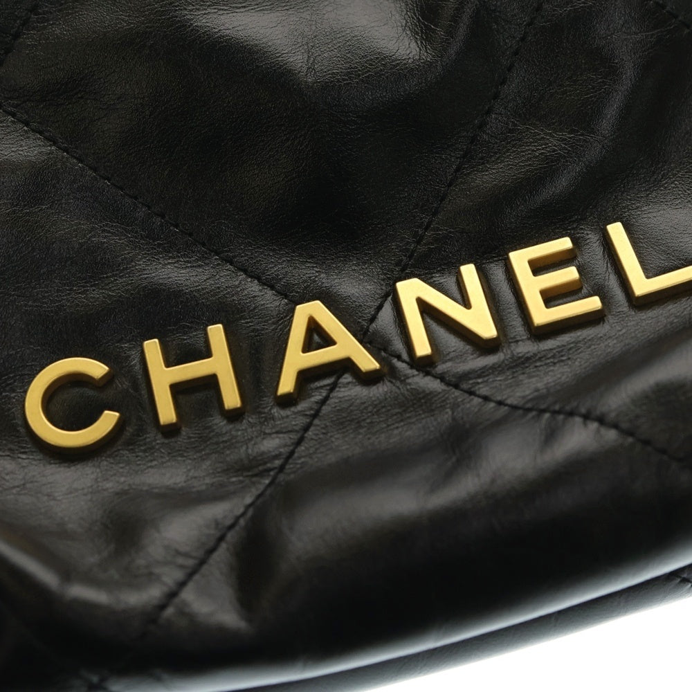 CHANEL(シャネル) シャネル22 ココマーク ラムスキン メダルチャーム付ミニチェーンショルダーバッグ ブラック レディース