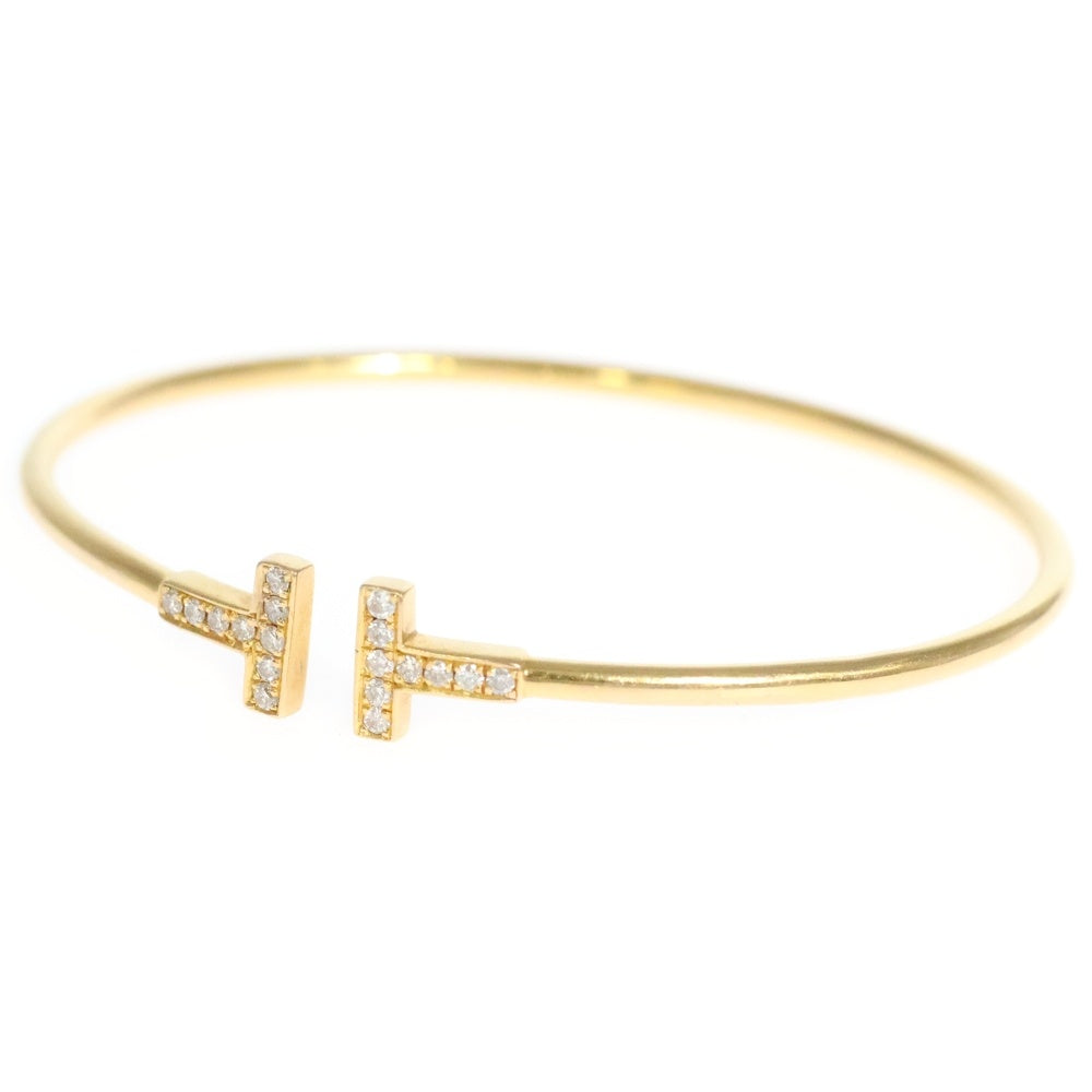 TIFFANY & Co.(ティファニー) Tワイヤー 18Pダイヤ ブレスレット バングル K18YG イエローゴールド