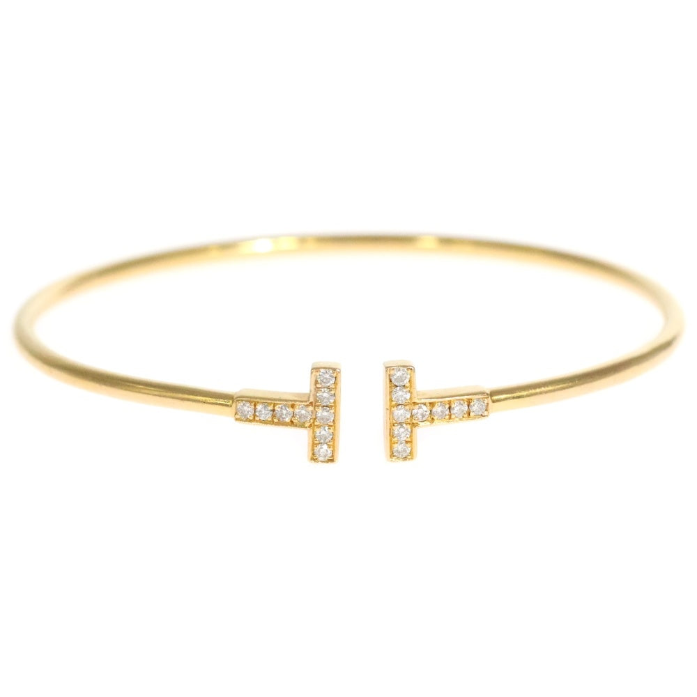 TIFFANY & Co.(ティファニー) Tワイヤー 18Pダイヤ ブレスレット バングル K18YG イエローゴールド