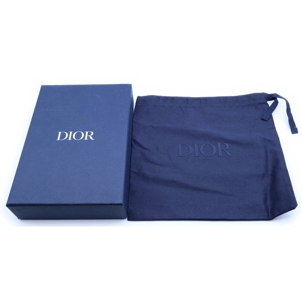 Christian Dior(クリスチャンディオール) トロッター柄長財布 ロングウォレット カードケース ネイビー シルバー金具 キャンバス×レザー