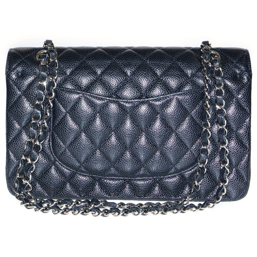 CHANEL(シャネル) マトラッセ25 ダブルフラップ ダブルチェーン ショルダーバッグ ブラック キャビアスキン シルバー金具