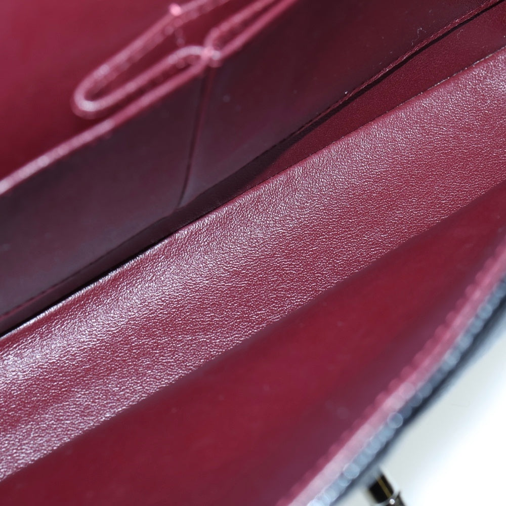 CHANEL(シャネル) マトラッセ25 ダブルフラップ ダブルチェーン ショルダーバッグ ブラック キャビアスキン シルバー金具