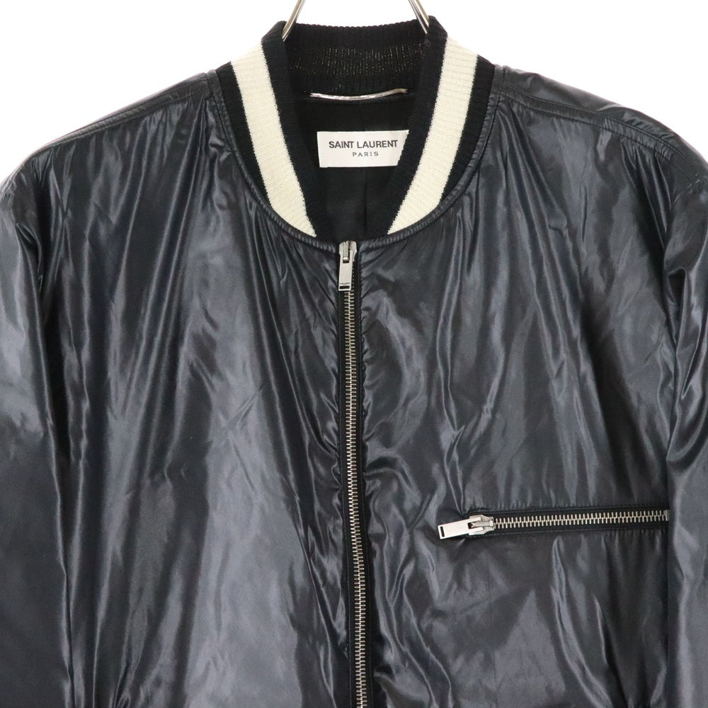 SAINT LAURENT PARIS(サンローランパリ) 19AW ナイロン ジップアップ 中綿 ボンバージャケット ブルゾン ブラック 588089