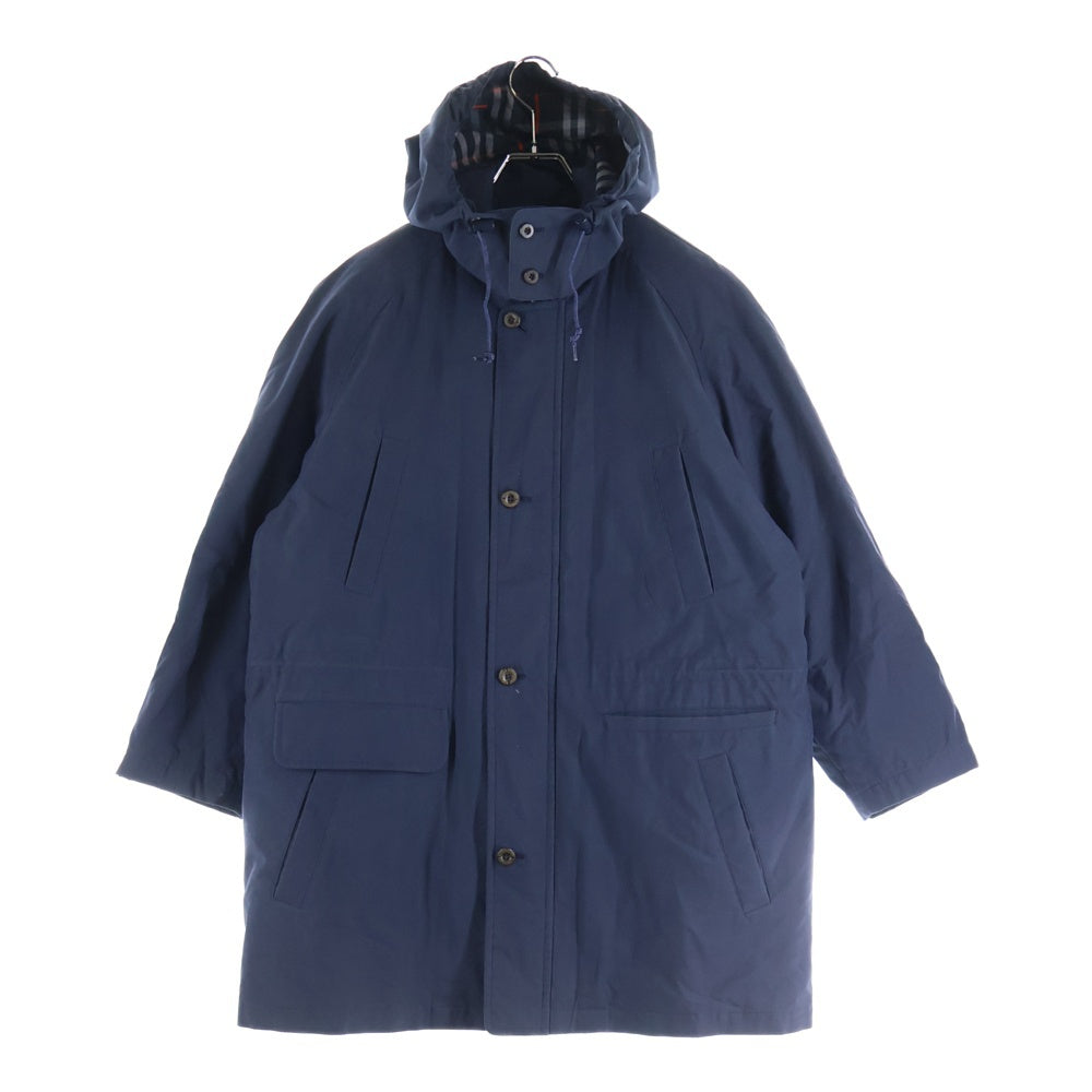 BURBERRYS(バーバリーズ) 裏地ノバチェック総柄 中綿ライナー付き フーデッド ジップアップ コート ネイビー