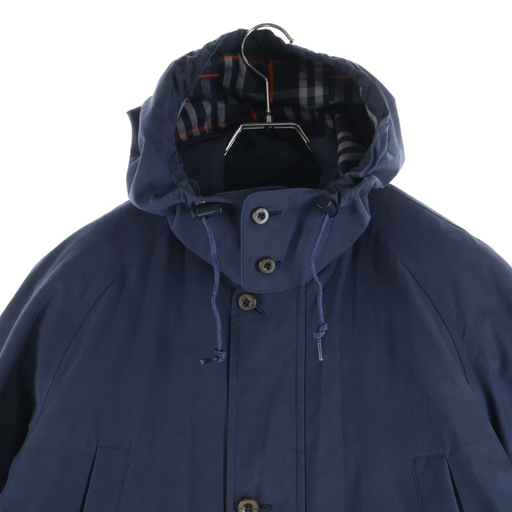 BURBERRYS(バーバリーズ) 裏地ノバチェック総柄 中綿ライナー付き フーデッド ジップアップ コート ネイビー