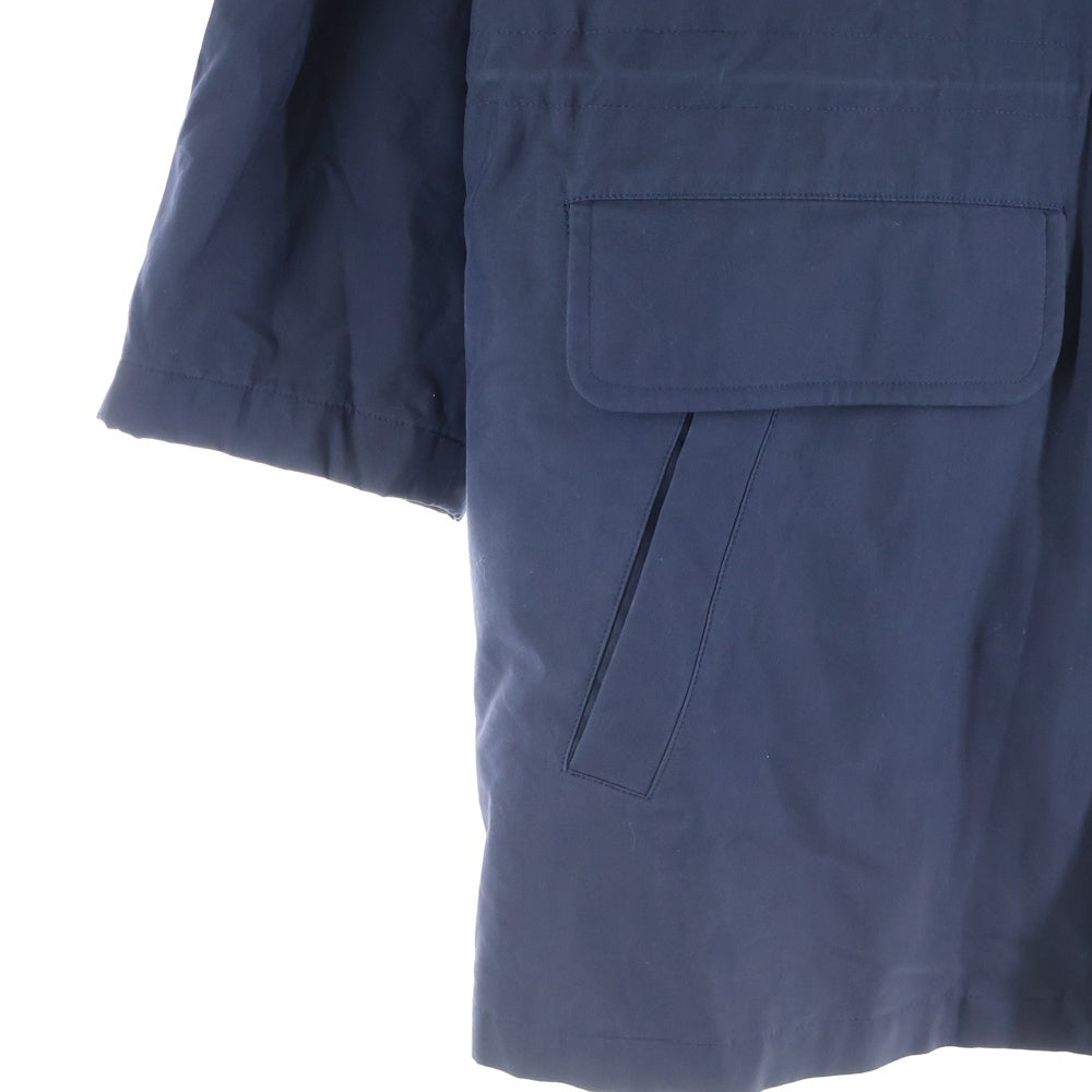 BURBERRYS(バーバリーズ) 裏地ノバチェック総柄 中綿ライナー付き フーデッド ジップアップ コート ネイビー